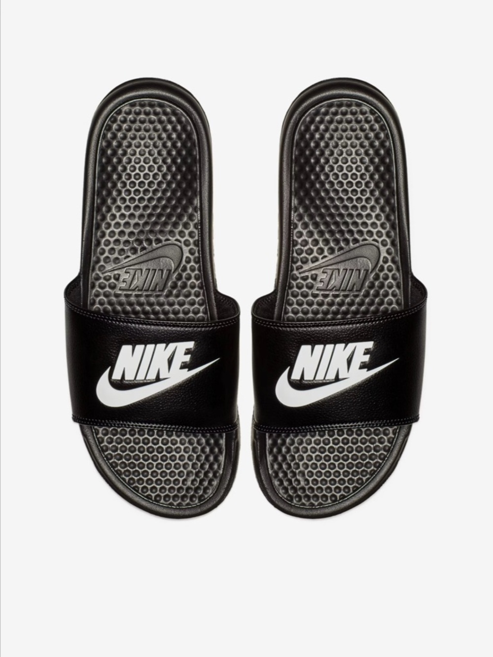 Nike Benassi Slide Sandals Black Men's US 10 Comfort Logo 343880-090